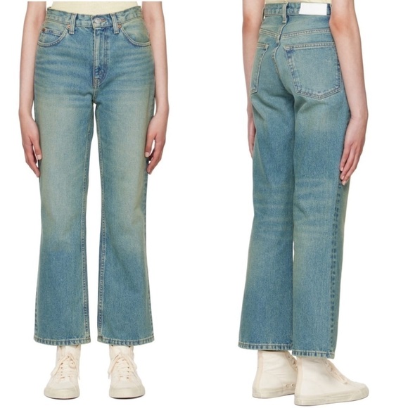RE/DONE 70s Loose Fit Flare Jeans Size 26 Blue Acid Wash High Rise Grunge NWOT - Picture 1 of 10